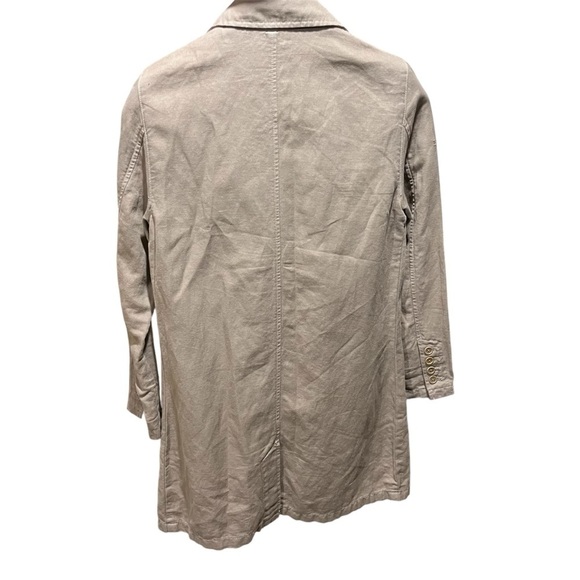 Zadig & Voltaire Men’s Tan Linen Blend Trench Style Coat - Picture 6 of 13